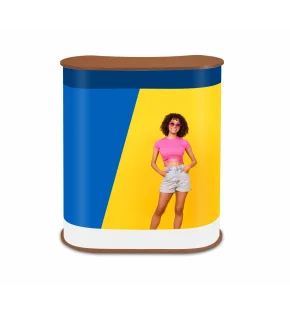 Trybunka Łukowa z wydrukiem - brązowy blat