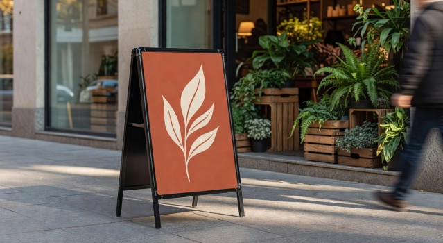 Jak ustawić stand reklamowy przed sklepem, żeby był czytelny z chodnika i nie utrudniał przejścia